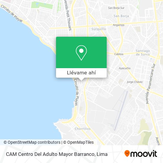 Mapa de CAM Centro Del Adulto Mayor Barranco