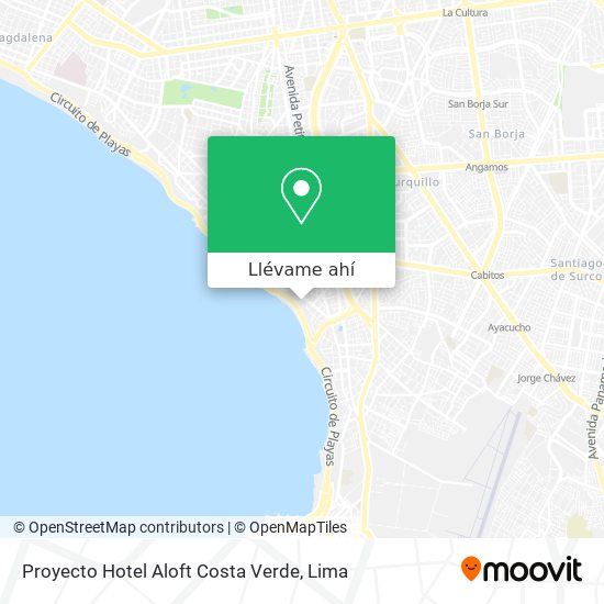 Mapa de Proyecto Hotel Aloft Costa Verde