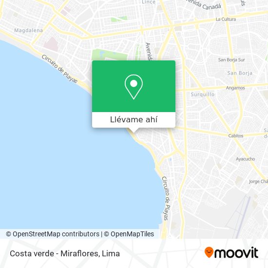 Mapa de Costa verde - Miraflores