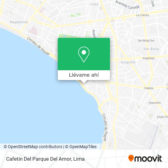 Mapa de Cafetin Del Parque Del Amor