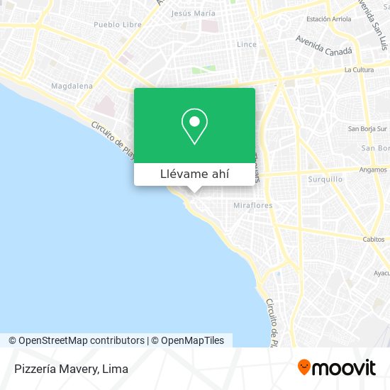 Mapa de Pizzería Mavery