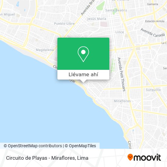 Mapa de Circuito de Playas - Miraflores