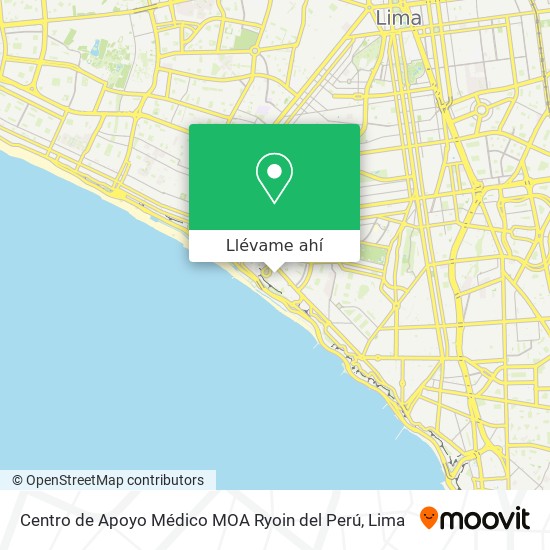 Mapa de Centro de Apoyo Médico MOA  Ryoin del Perú