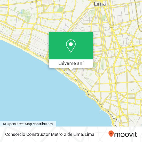 Mapa de Consorcio Constructor Metro 2 de Lima