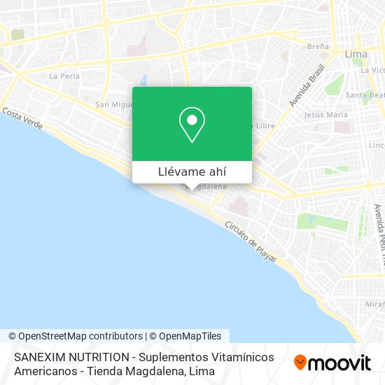 Mapa de SANEXIM NUTRITION - Suplementos Vitamínicos Americanos - Tienda Magdalena