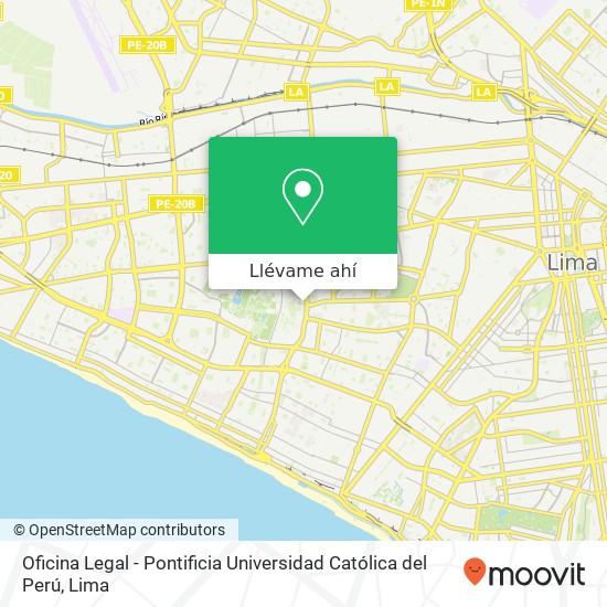 Mapa de Oficina Legal - Pontificia Universidad Católica del Perú