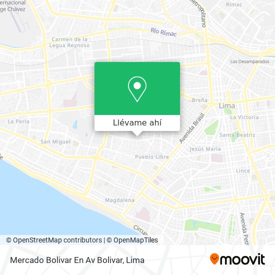 Mapa de Mercado Bolivar En Av Bolivar