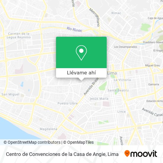 Mapa de Centro de Convenciones de la Casa de Angie