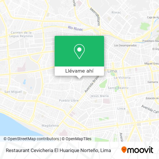 Mapa de Restaurant Cevicheria El Huarique Norteño