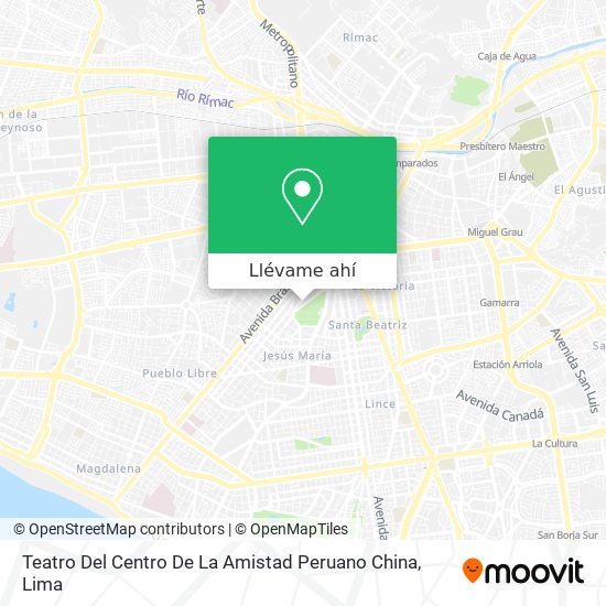 Mapa de Teatro Del Centro De La Amistad Peruano China