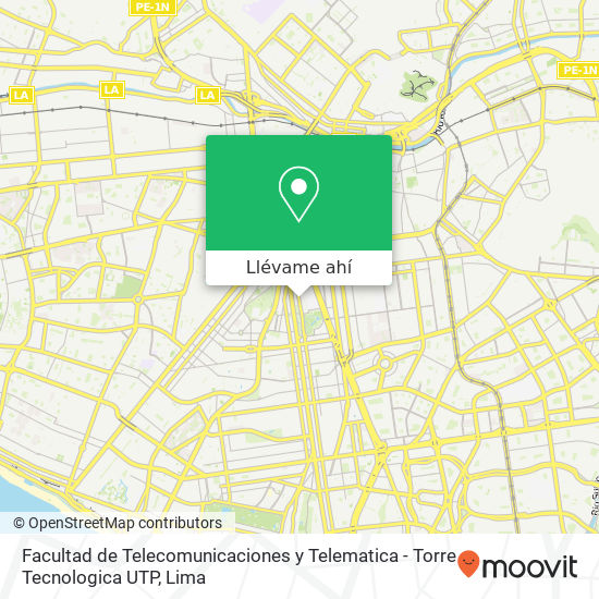 Mapa de Facultad de Telecomunicaciones y Telematica - Torre Tecnologica UTP