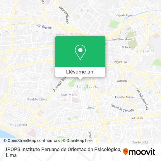 Mapa de IPOPS Instituto Peruano de Orientación Psicológica