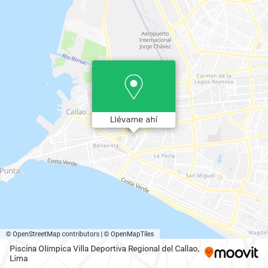 Mapa de Piscina Olímpica Villa Deportiva Regional del Callao