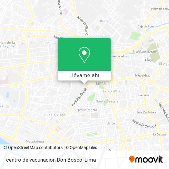 Mapa de centro de vacunacion Don Bosco