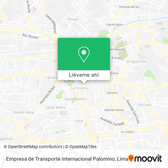 Mapa de Empresa de Transporte Internacional Palomino