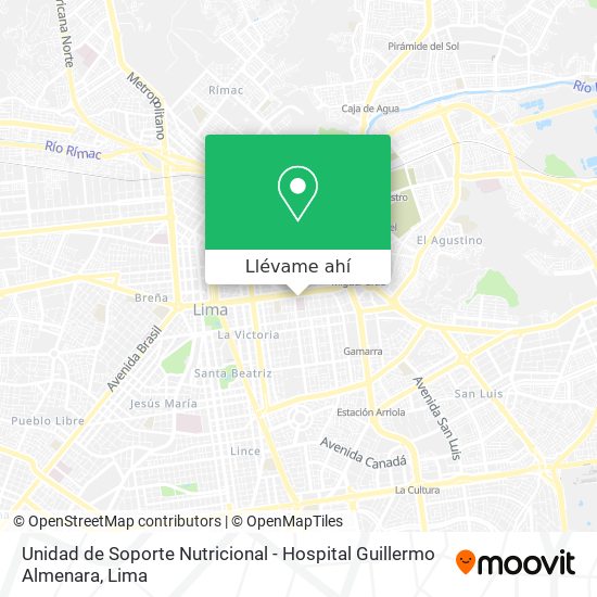 Mapa de Unidad de Soporte Nutricional - Hospital Guillermo Almenara