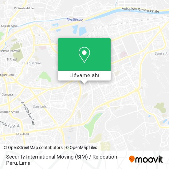 Mapa de Security International Moving (SIM) / Relocation Peru