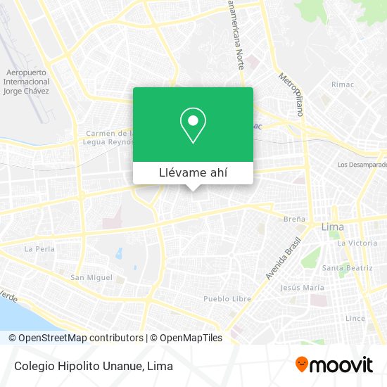 Mapa de Colegio Hipolito Unanue