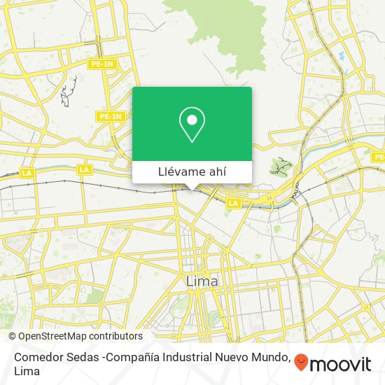 Mapa de Comedor Sedas -Compañía Industrial Nuevo Mundo