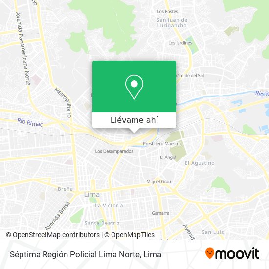 Mapa de Séptima Región Policial Lima Norte