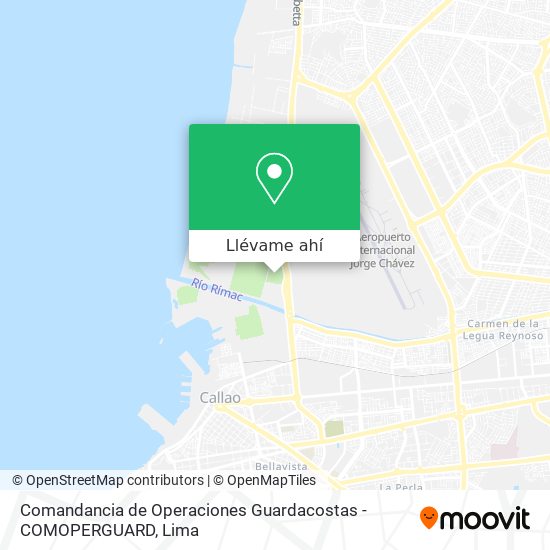 Mapa de Comandancia de Operaciones Guardacostas - COMOPERGUARD