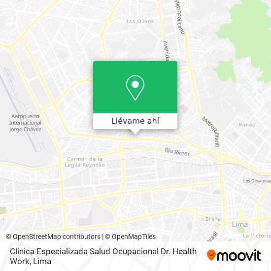 Mapa de Clinica Especializada Salud Ocupacional Dr. Health Work