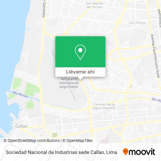 Mapa de Sociedad Nacional de Industrias sede Callao