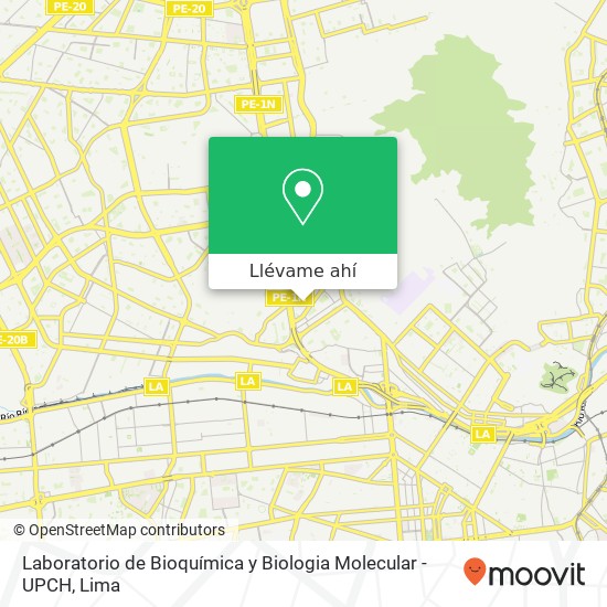 Mapa de Laboratorio de Bioquímica y Biologia Molecular -UPCH