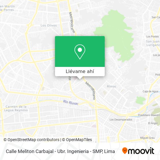 Mapa de Calle Meliton Carbajal - Ubr. Ingenieria - SMP