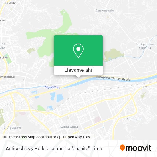 Mapa de Anticuchos y Pollo a la parrilla "Juanita"