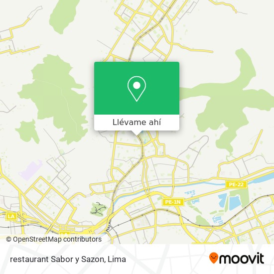 Mapa de restaurant Sabor y Sazon