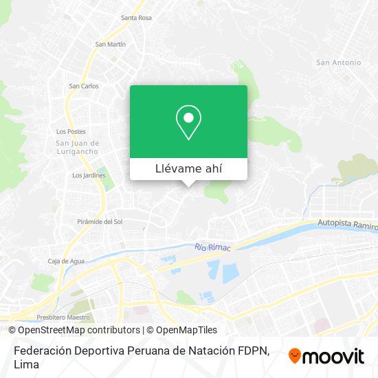 Mapa de Federación Deportiva Peruana de Natación FDPN