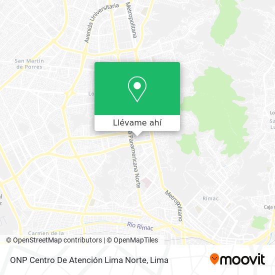 Mapa de ONP Centro De Atención Lima Norte