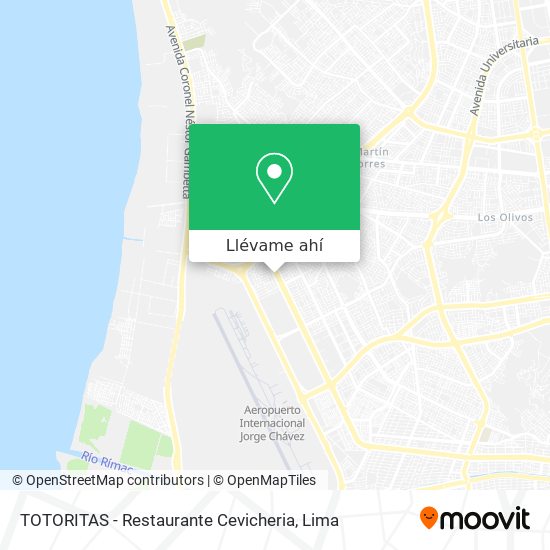 Mapa de TOTORITAS - Restaurante Cevicheria