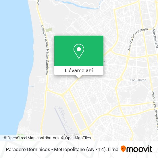 Mapa de Paradero Dominicos - Metropolitano (AN - 14)