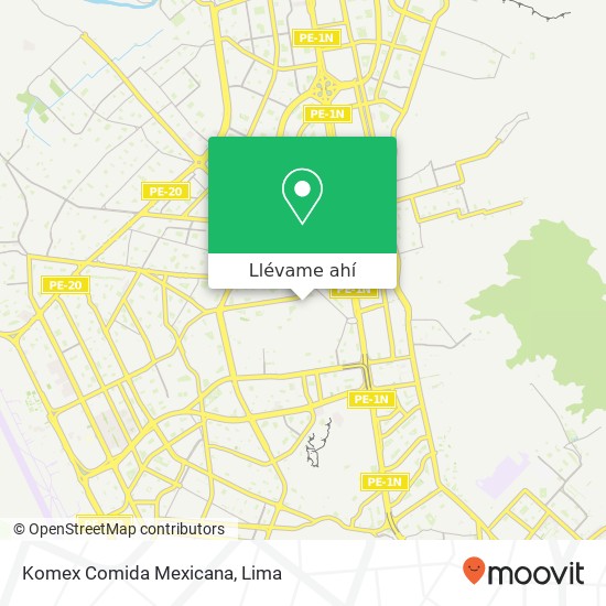 Mapa de Komex Comida Mexicana