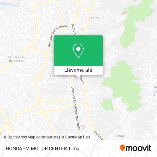 Mapa de HONDA - V. MOTOR CENTER