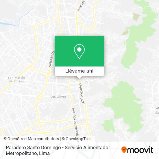 Mapa de Paradero Santo Domingo - Servicio Alimentador Metropolitano