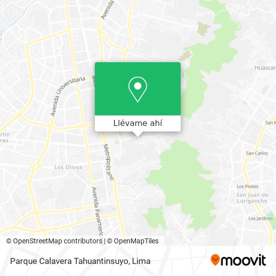 Mapa de Parque Calavera Tahuantinsuyo