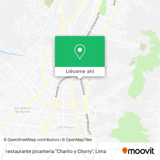 Mapa de restaurante picanteria "Charito y Chorry"