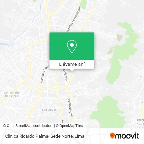 Mapa de Clinica Ricardo Palma- Sede Norte
