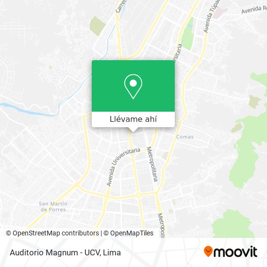 Mapa de Auditorio Magnum - UCV