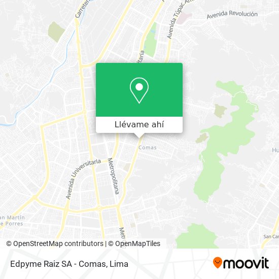 Mapa de Edpyme Raiz SA - Comas
