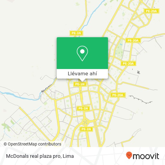 Mapa de McDonals real plaza pro