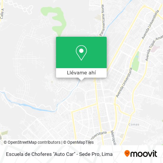 Mapa de Escuela de Choferes "Auto Car" - Sede Pro