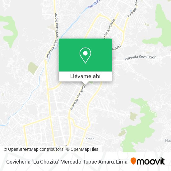 Mapa de Cevicheria "La Chozita" Mercado Tupac Amaru