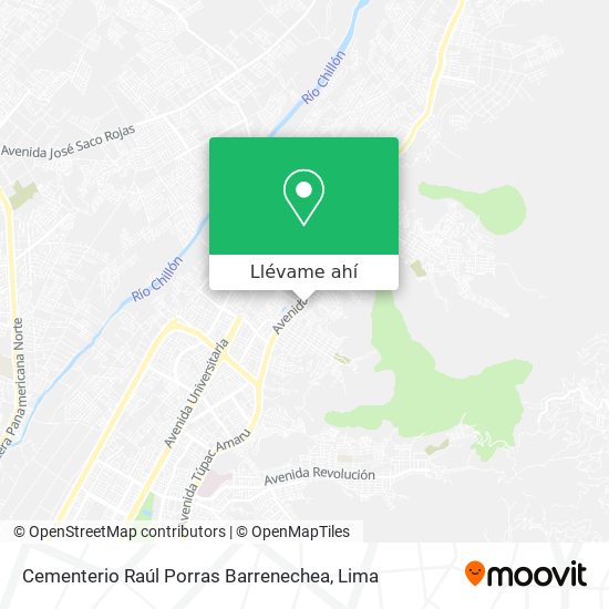Mapa de Cementerio Raúl Porras Barrenechea