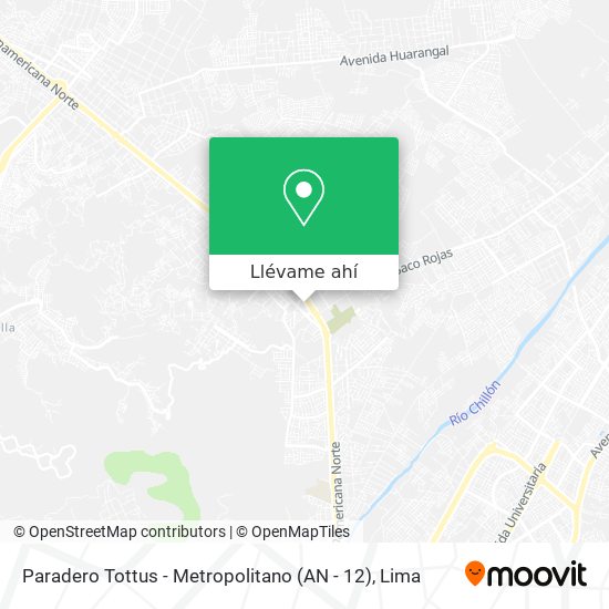 Mapa de Paradero Tottus - Metropolitano (AN - 12)
