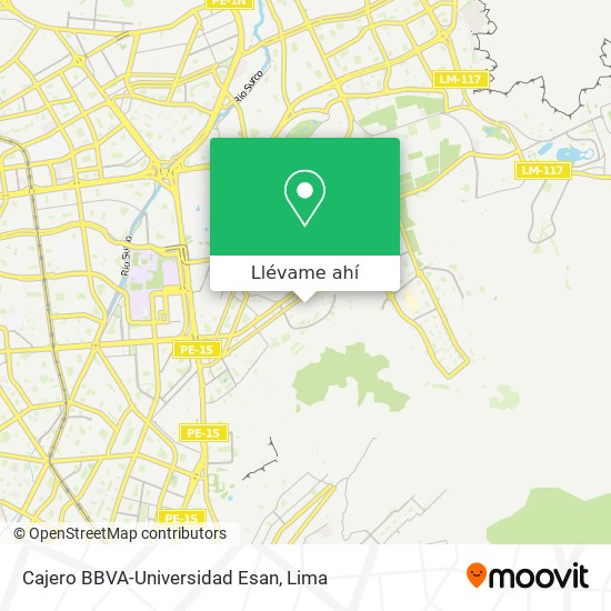 Mapa de Cajero BBVA-Universidad Esan