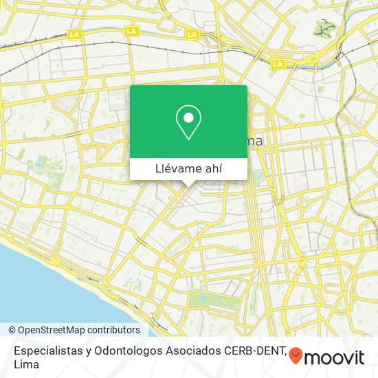 Mapa de Especialistas y Odontologos Asociados CERB-DENT